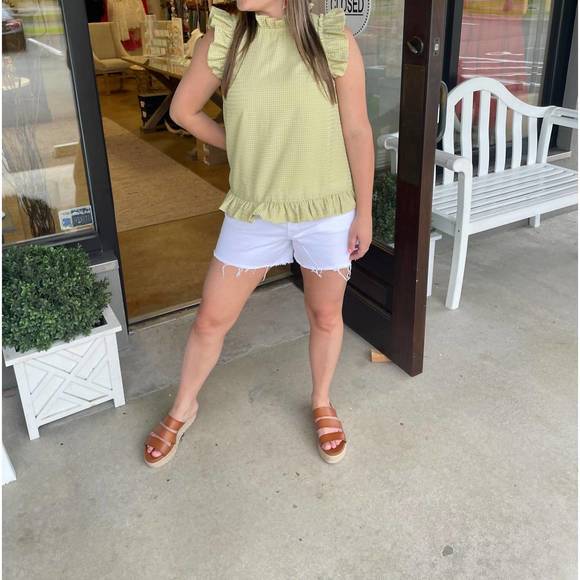 NEW MOODIE ruffle top in kiwi - Picture 1 of 3